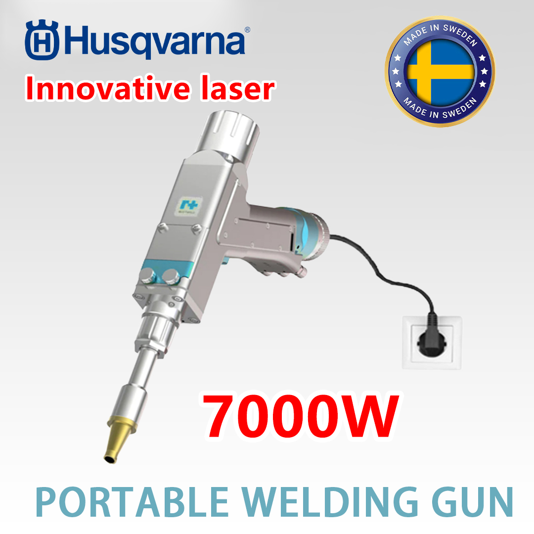 Husqvarna 7000W daudzfunkcionāls lāzermetināšanas pistole (zelta/sudraba/vara/d zelzs/aluminija/nerūs ējošā tērauda metināšana) metināšana (tris viena) metināšana rūsas noņemšana + griešana (griešanas biezums 0-20mm)